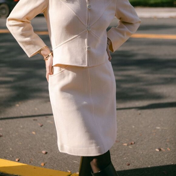 Courreges Vintage Courreges Cream Skirt - Picture 3 of 3